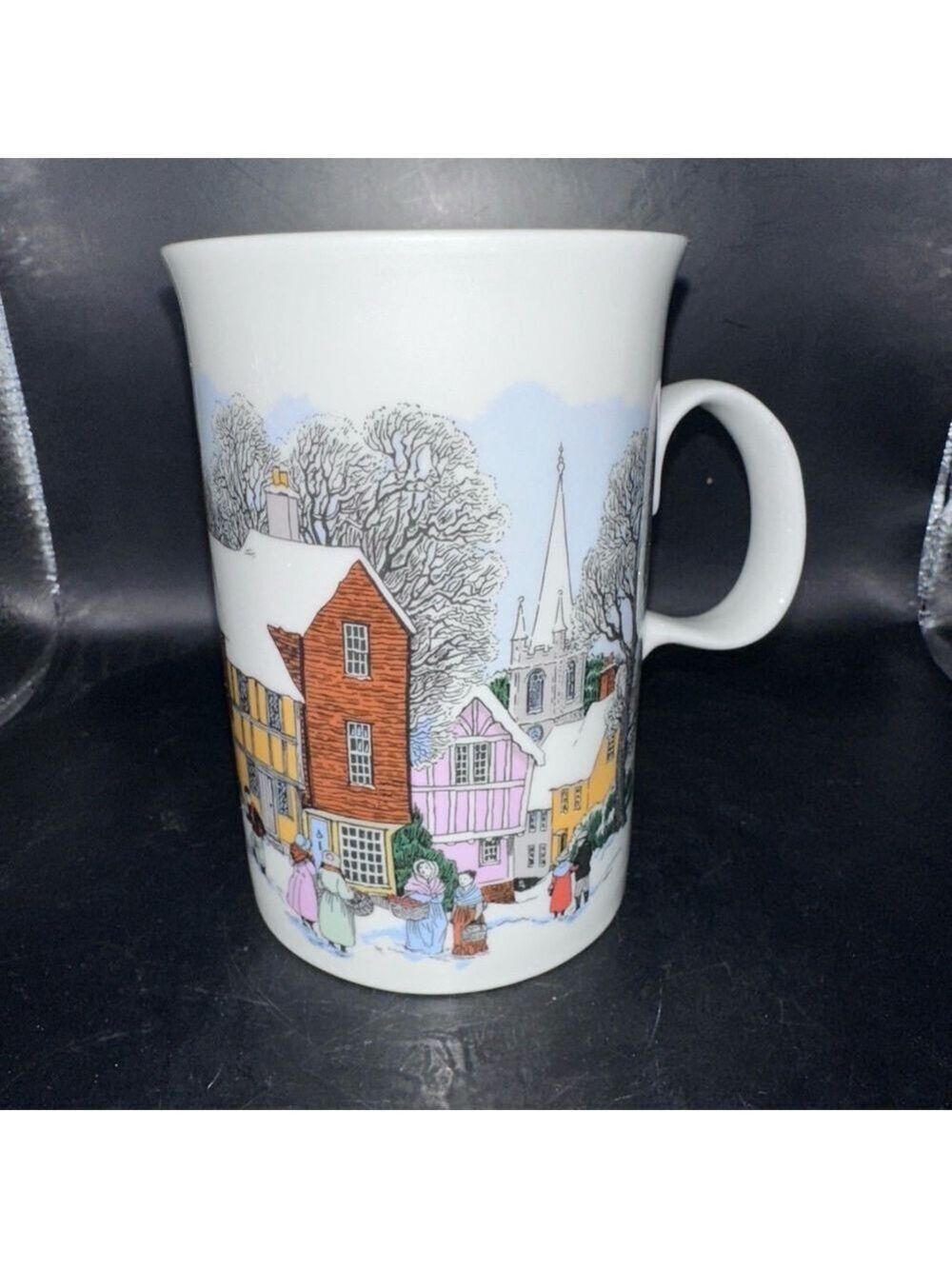 NWOT Dunoon Christmas Past Winter Scene Bone China Coffee/Tea Mug Scotland